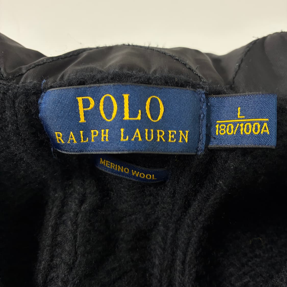 Polo  폴로 랄프로렌 메리노울 블랙 케이블 반집업 니트  상품이미지5