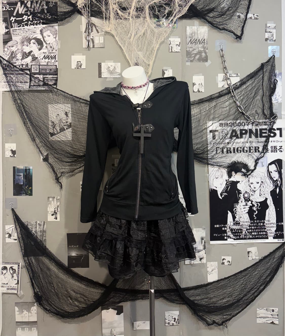 Y2K slim Buckle Hoodie zip up  상품이미지3