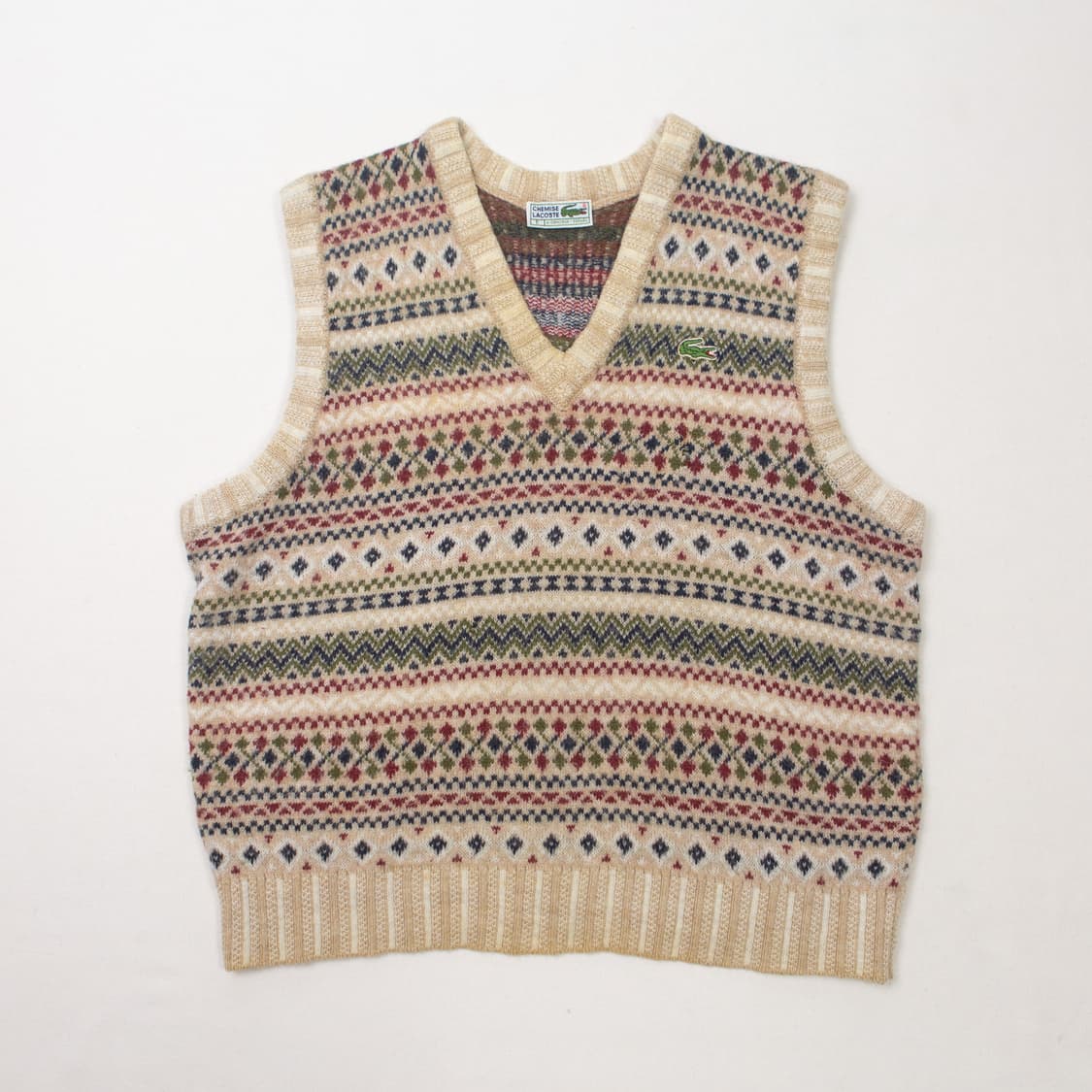 70s Chemise 라코스테 페어아일 니트 베스트 상품이미지1