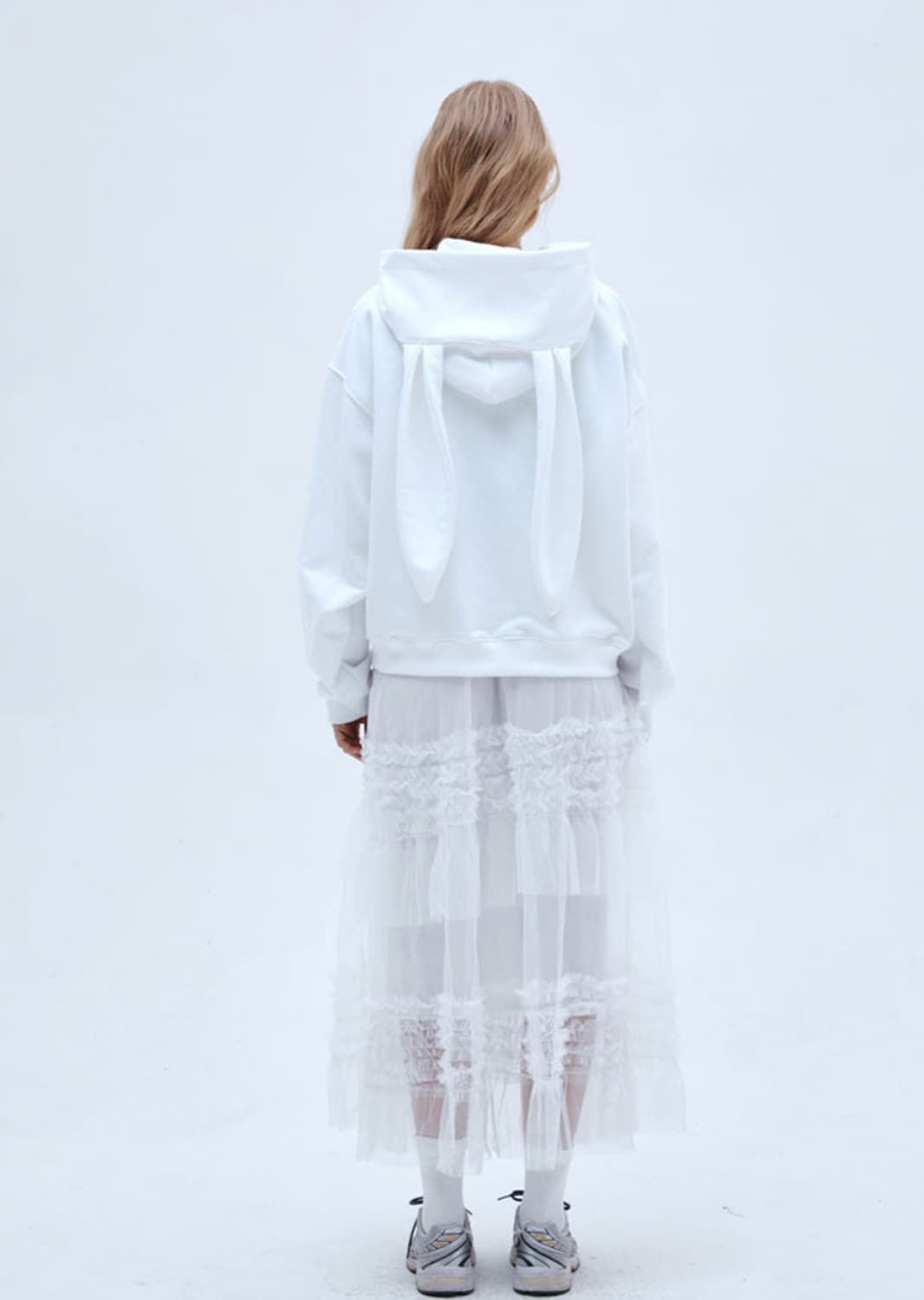 에트오소메 화이트 버니 우사미미 후드집업 2사이즈 상품이미지1