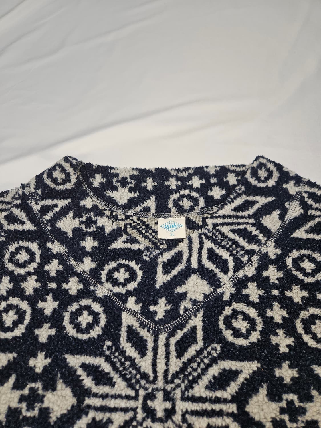 오일릴리 정품 일본판 아즈텍 브이넥 신칠라 플리스 후리스 빈티지 XL 상품이미지2
