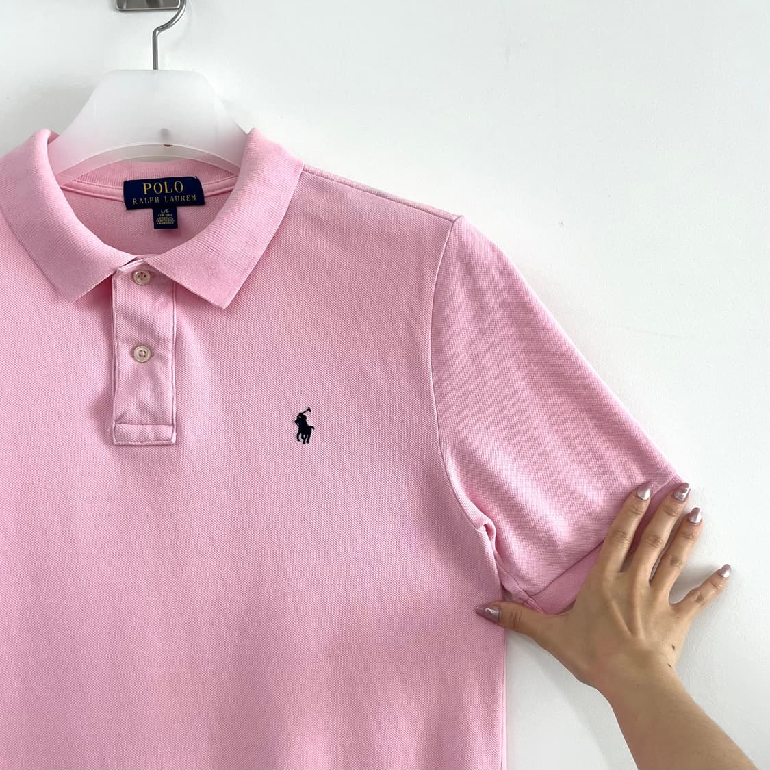 폴로 랄프로렌 네이비 포니 핑크 반팔 카라티 상품이미지4