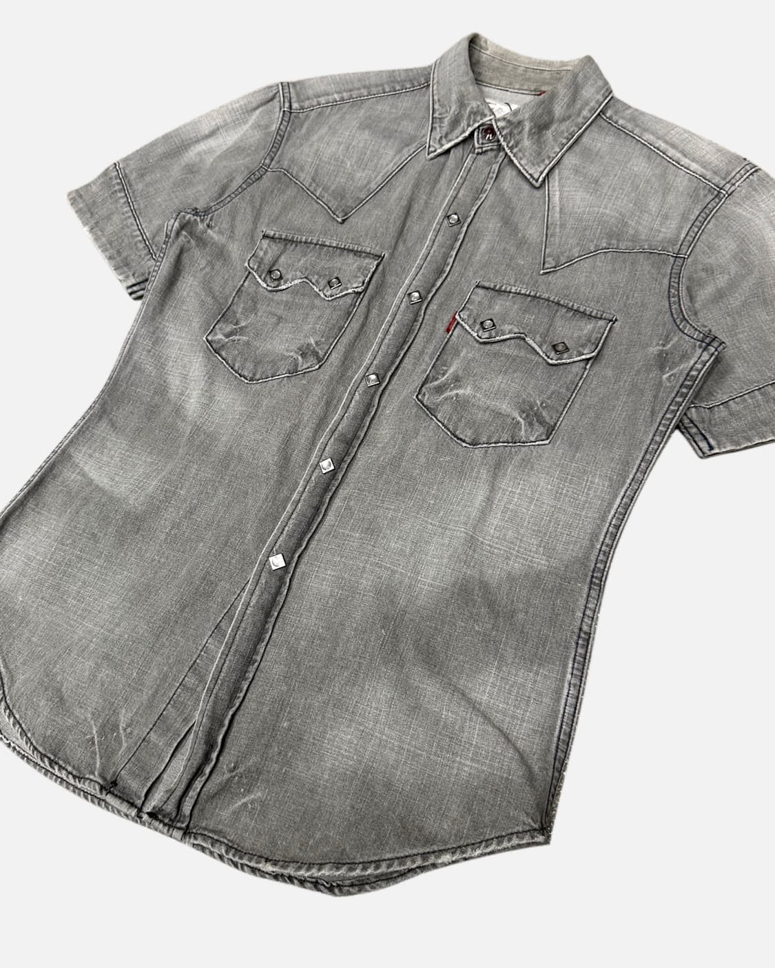 grey denim western shirt 상품이미지4