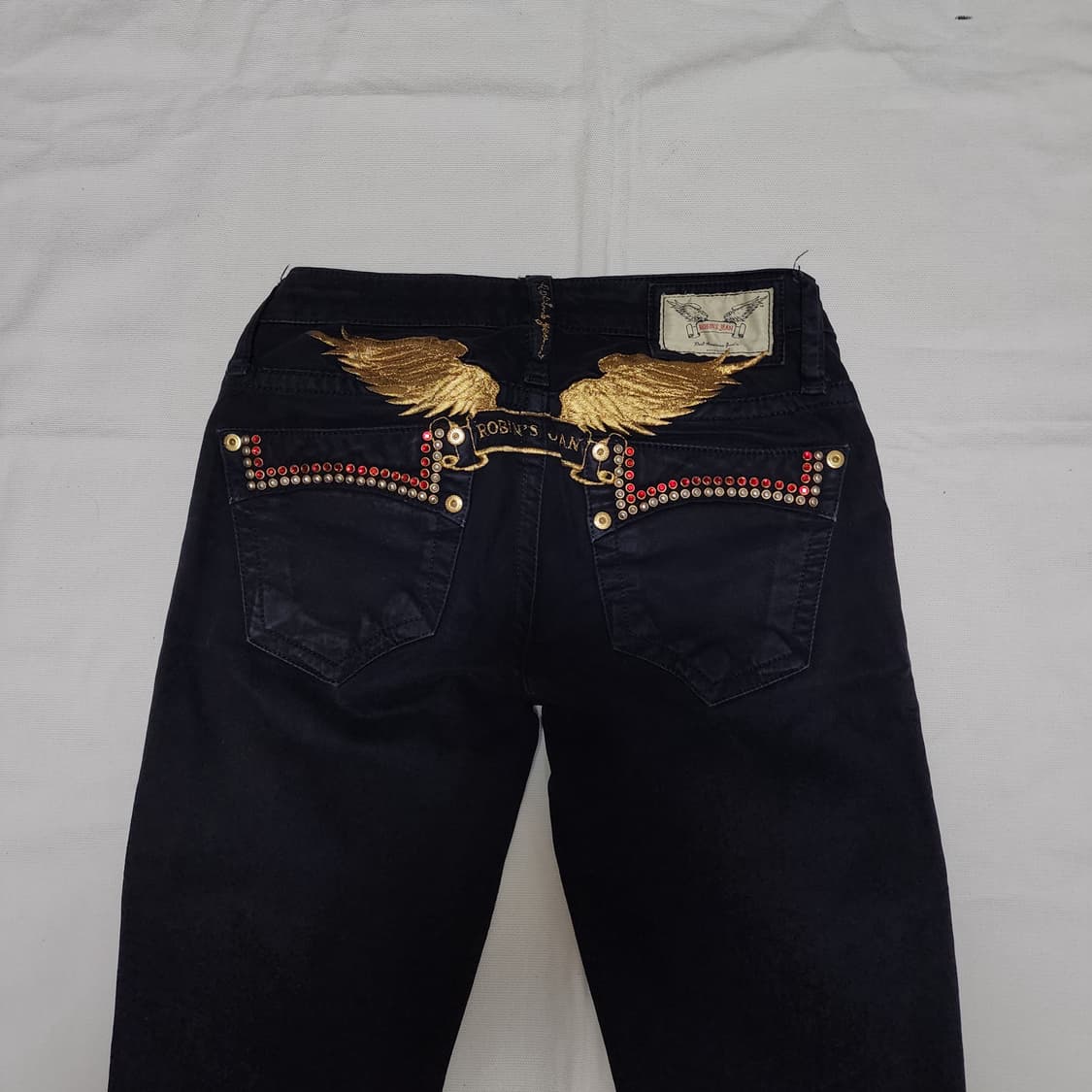 Robin's Jean Y2k 갸루 스터드 윙 블랙 팬츠 상품이미지4