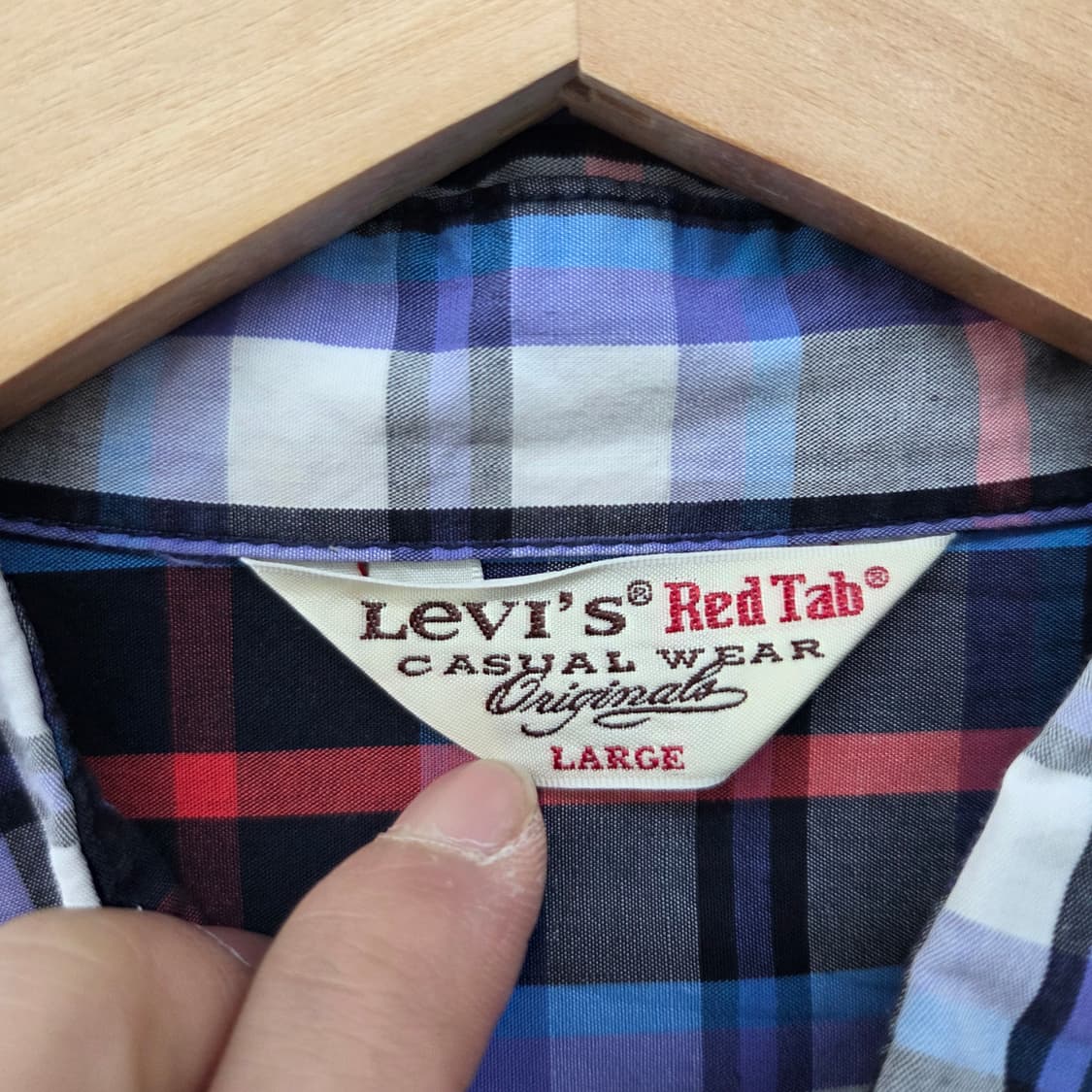 리바이스 체크 남방 셔츠 남L 상품이미지3