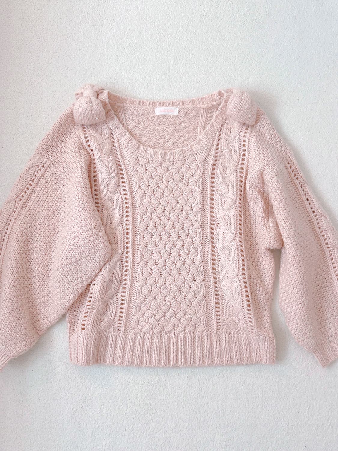 리즈리사 고전 핀터 리본 케이블 니트 라떼갸루 히메갸루 상품이미지1