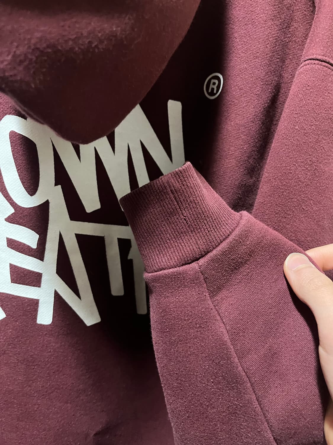 브라운브레스 버건디 후드티 S 기모 상품이미지3