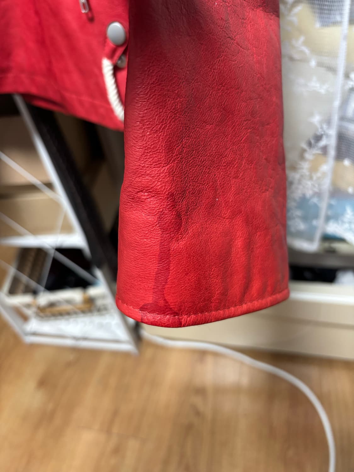 2XL) 도프제이슨 프리미엄 램스킨 레이서 레더자켓 레드 상품이미지6