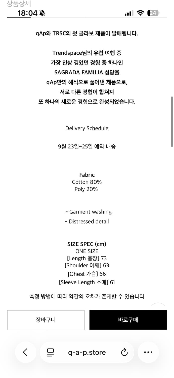 qap trsc 사그라다 파밀리아 롱슬리브 OS 상품이미지2