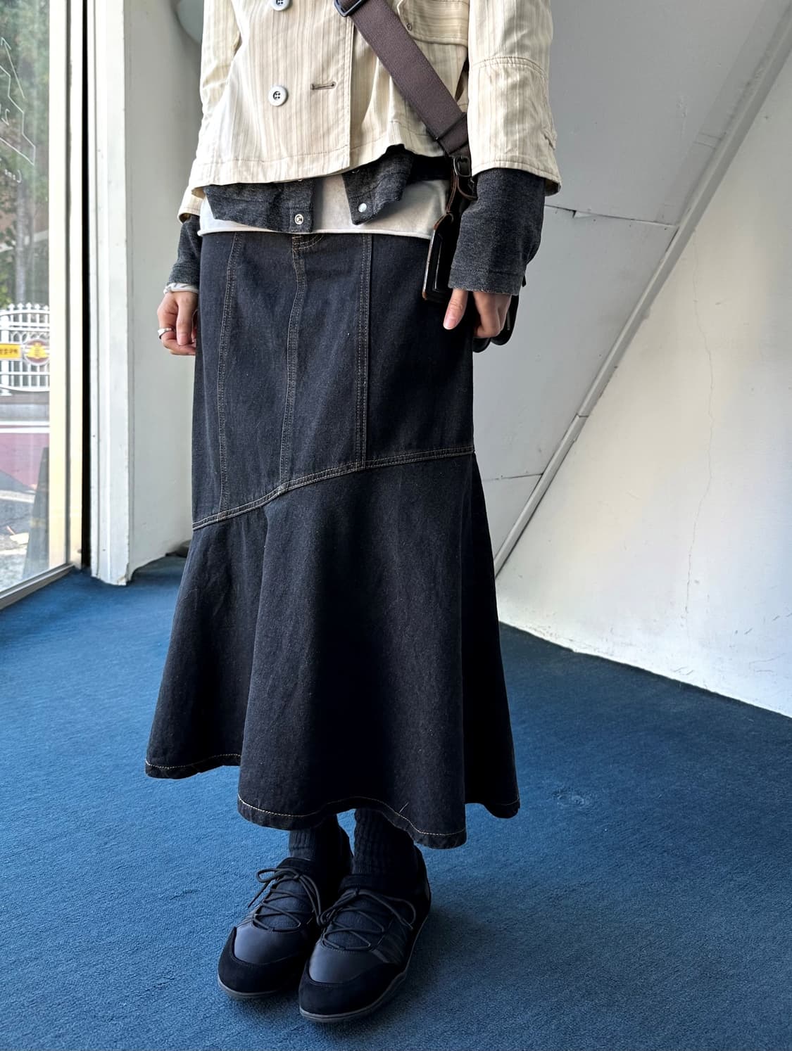 One washed panel denim skirt 상품이미지6