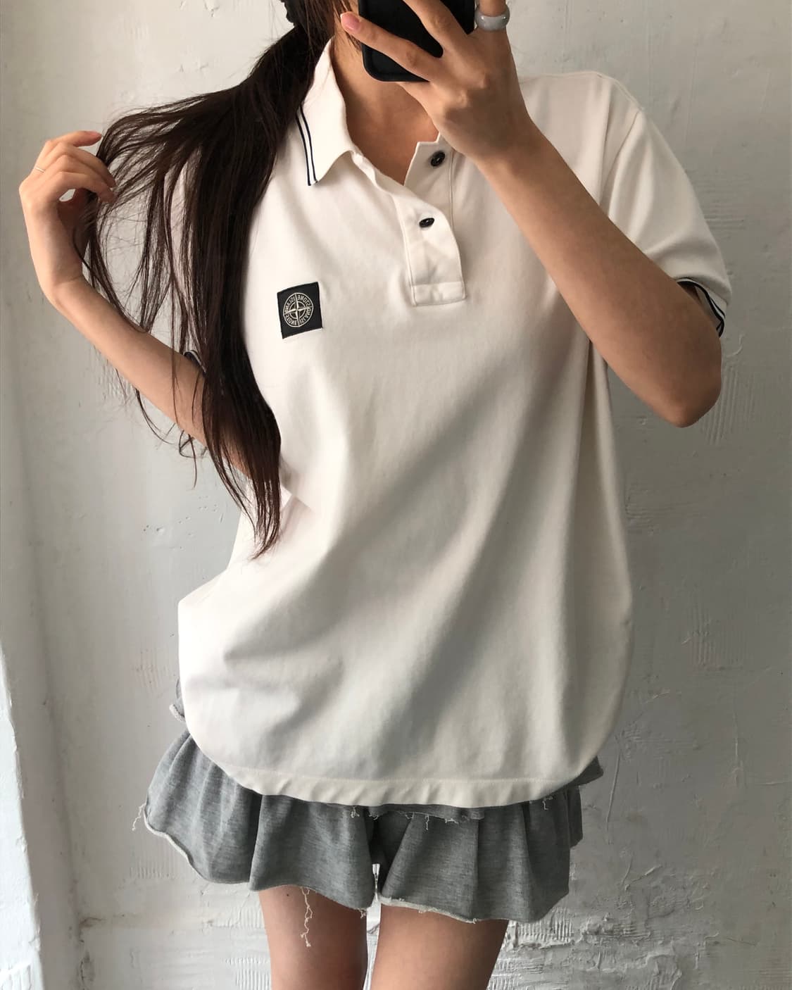 Stone Island 스톤아일랜드 아이보리컬러 슬림핏 PK 카라티셔츠 상품이미지1