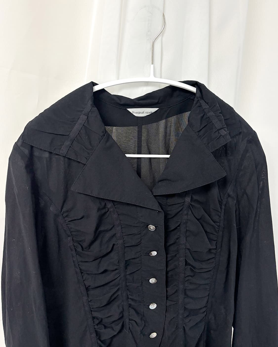 temne two-shirring 3/4 sleeve shirt 상품이미지3