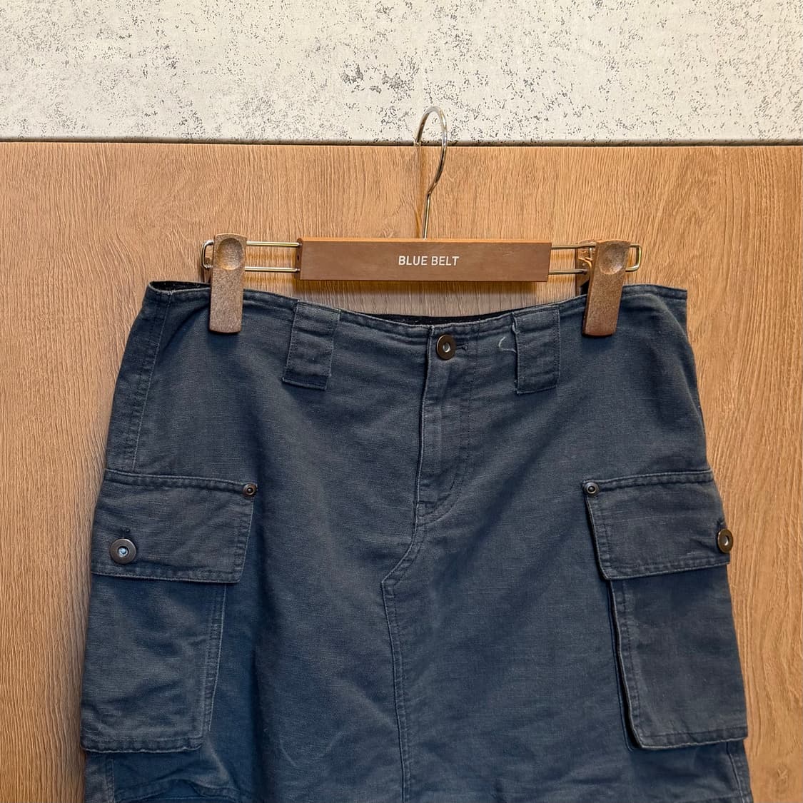 빈티지 카고 미니 스커트 언발란스 절개 디테일 네이비 상품이미지7