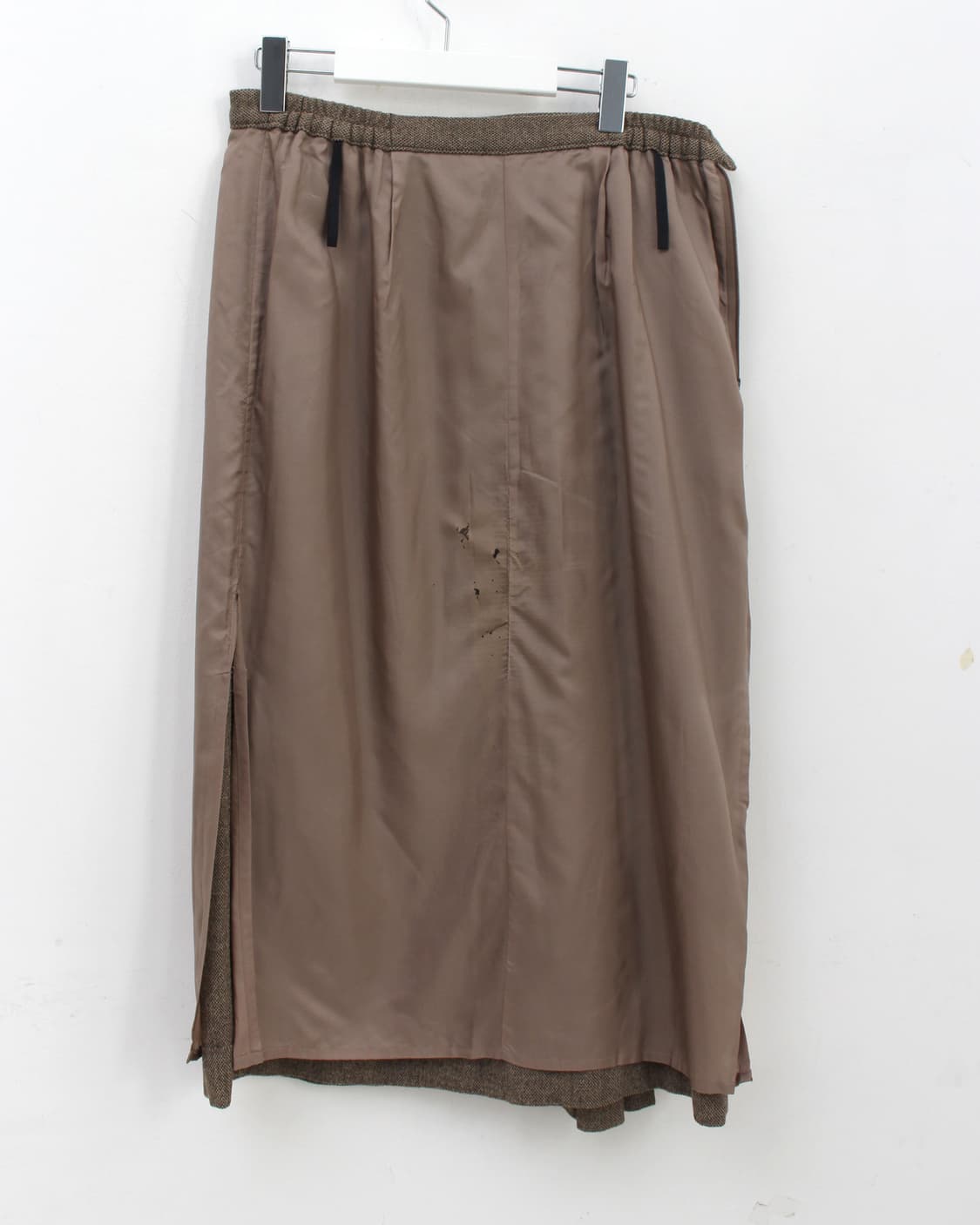 일본 빈티지 울 브라운 트위드 자켓 스커트 셋업 상품이미지10