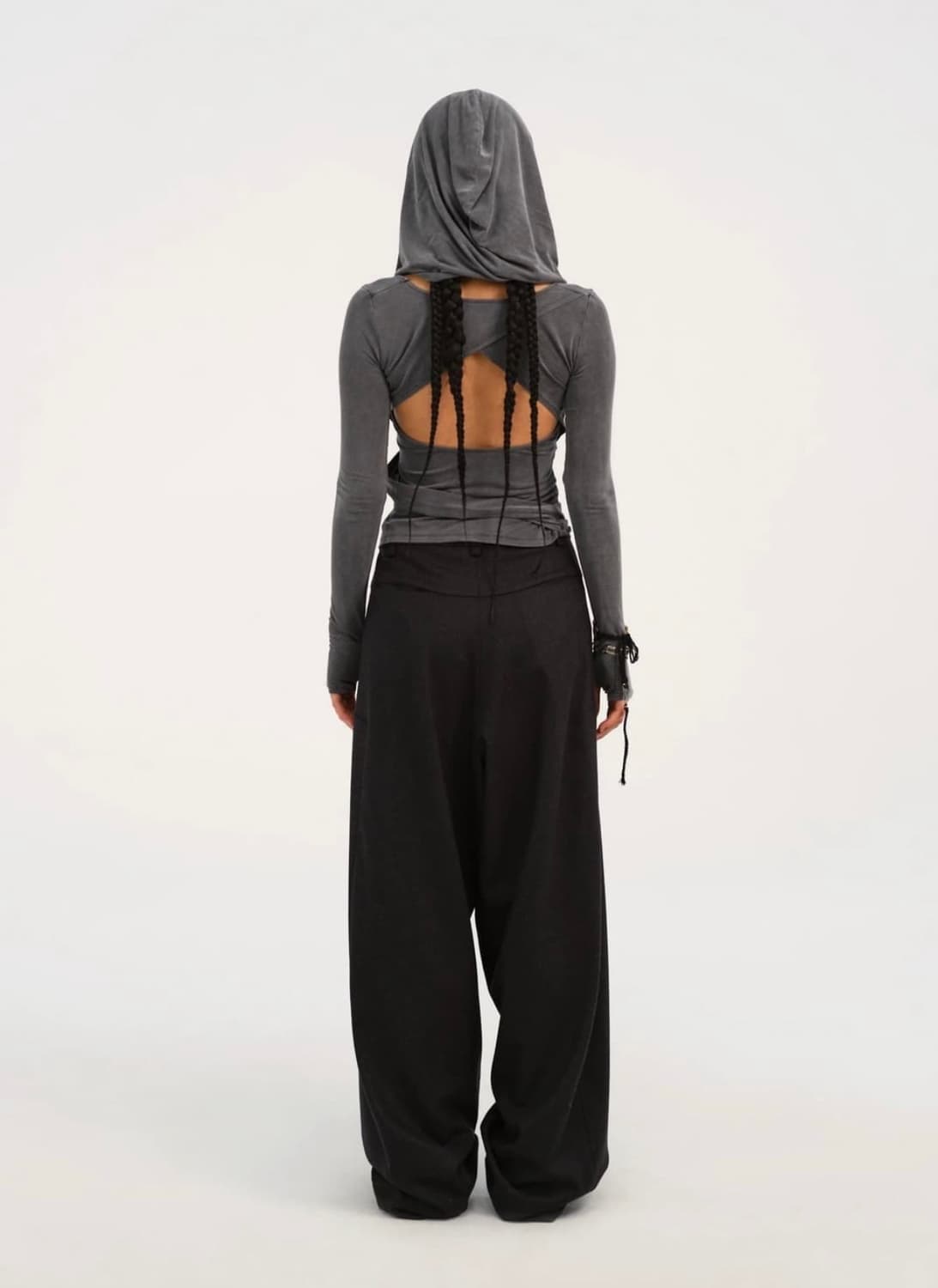 hyeinseo hooded jersey top charcoal 상품이미지2