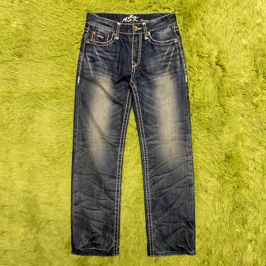 [33] ASK 빅 스티치 와이드 핏 데님팬츠 상품이미지3