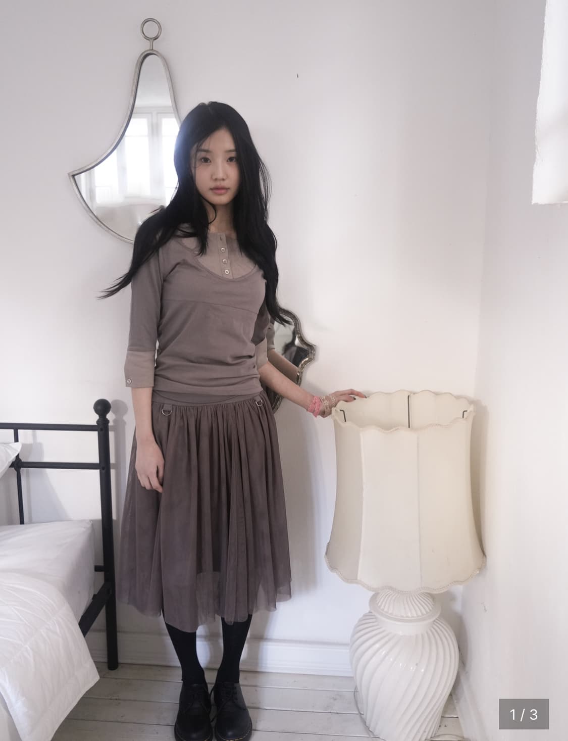 Tulle skirt, taupe  상품이미지2