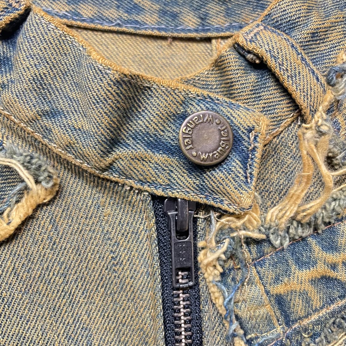 빈티지 커스텀 크롭 패치워크 데님 자켓 상품이미지2