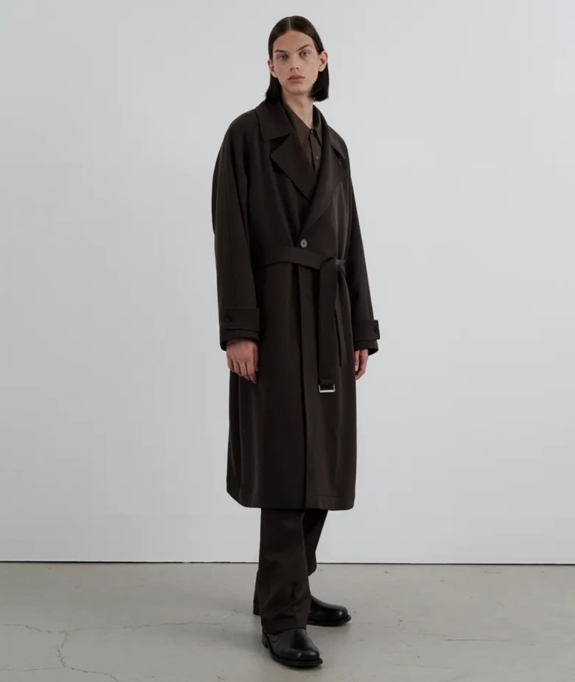 인사일런스 울 트렌치 코트 다크 브라운  상품이미지2