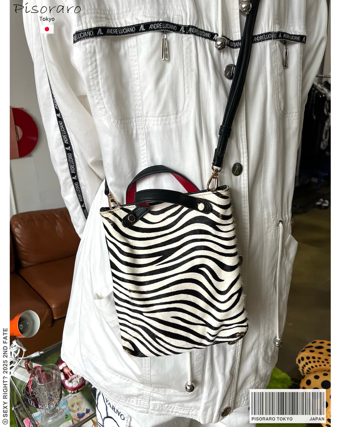 Pisoraro Tokyo Real Calf-Hair Zebra Bag 상품이미지1
