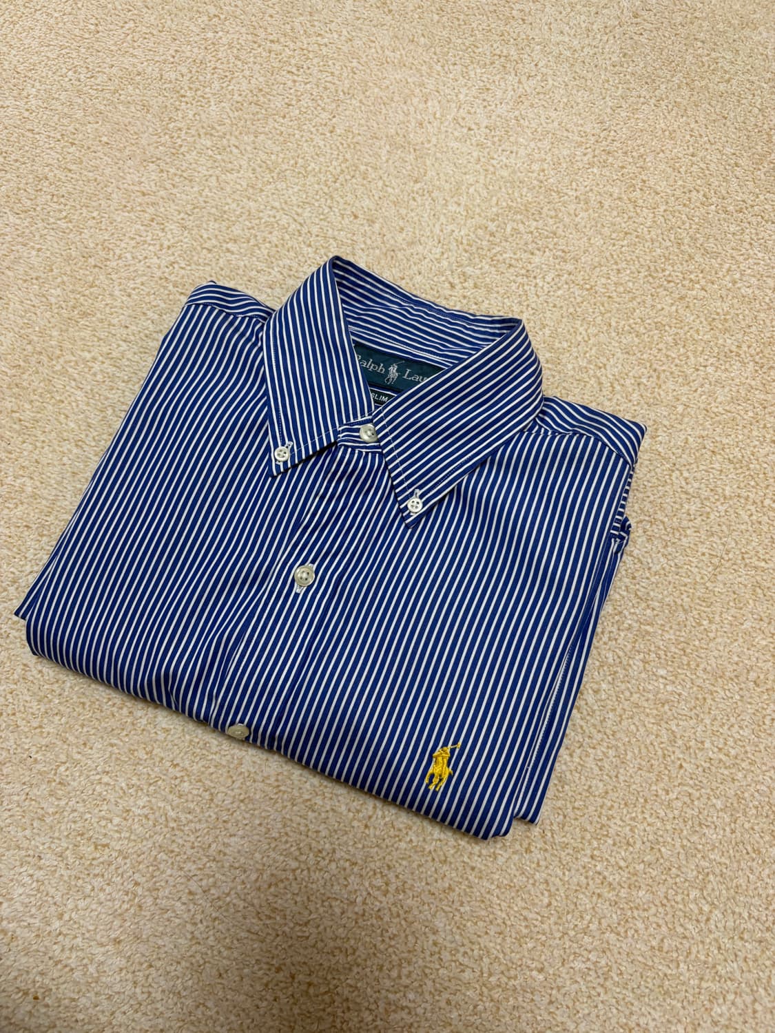 S) 폴로 랄프로렌 슬림핏 스트라이프 포플린 셔츠  상품이미지2