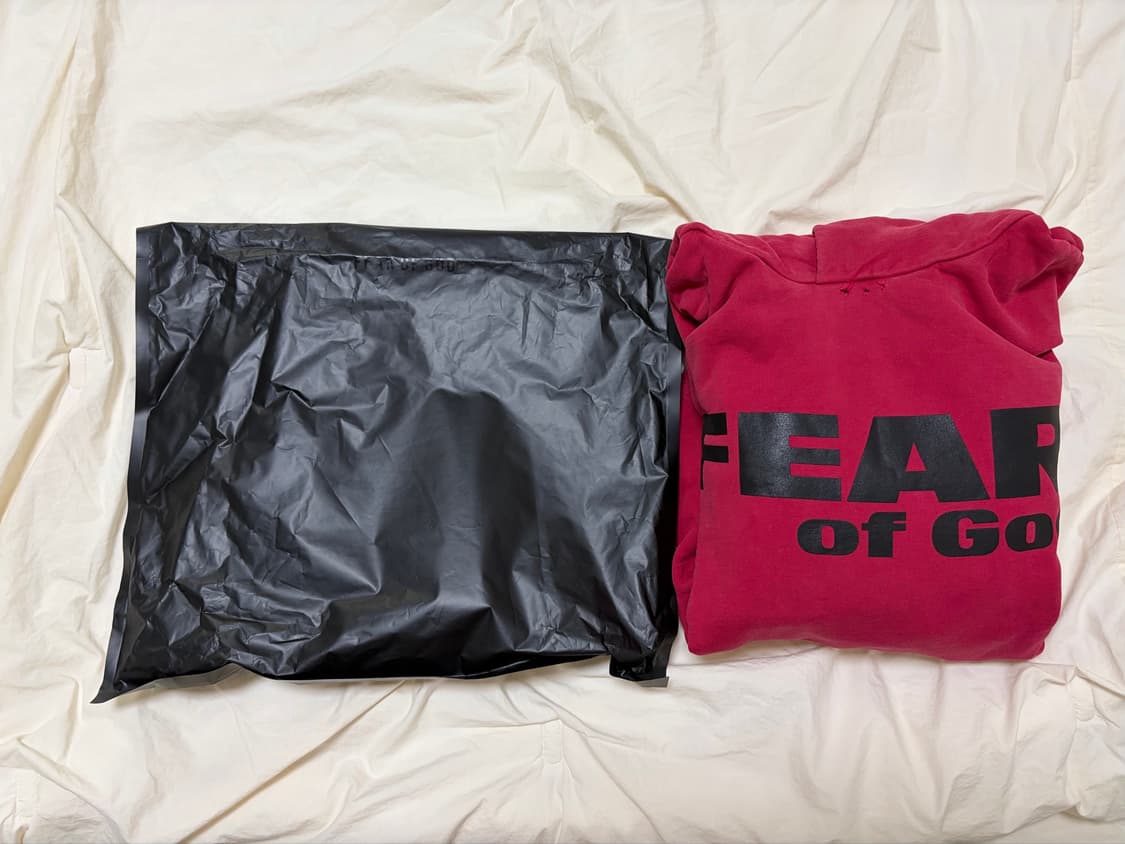 피어오브갓 빈티지 Fear is gone 후드 레드/블랙 상품이미지8