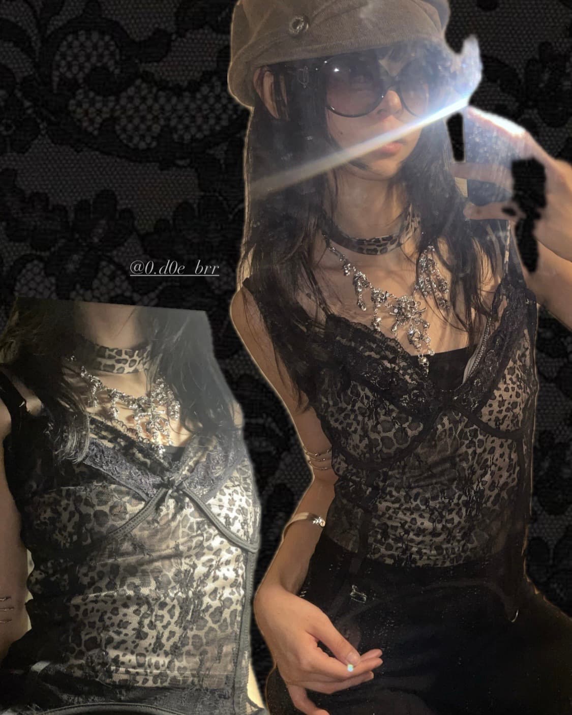 브라운 레오파드 슬립 스카프 set 상품이미지1