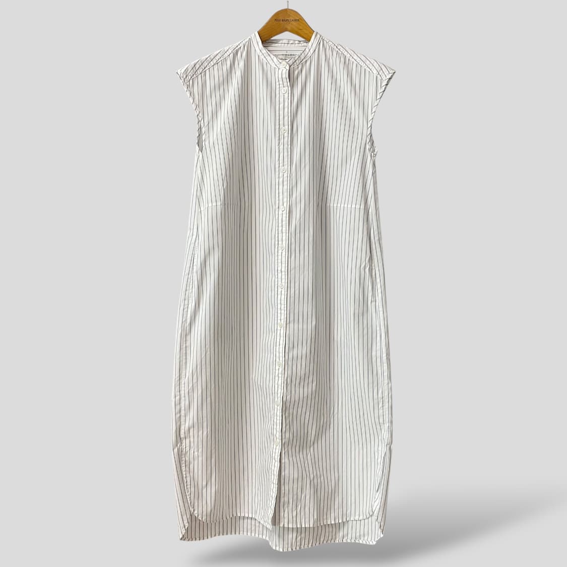 (여성S)MUJI 무인양품 슬리브리스 스트라이프 원피스 상품이미지1