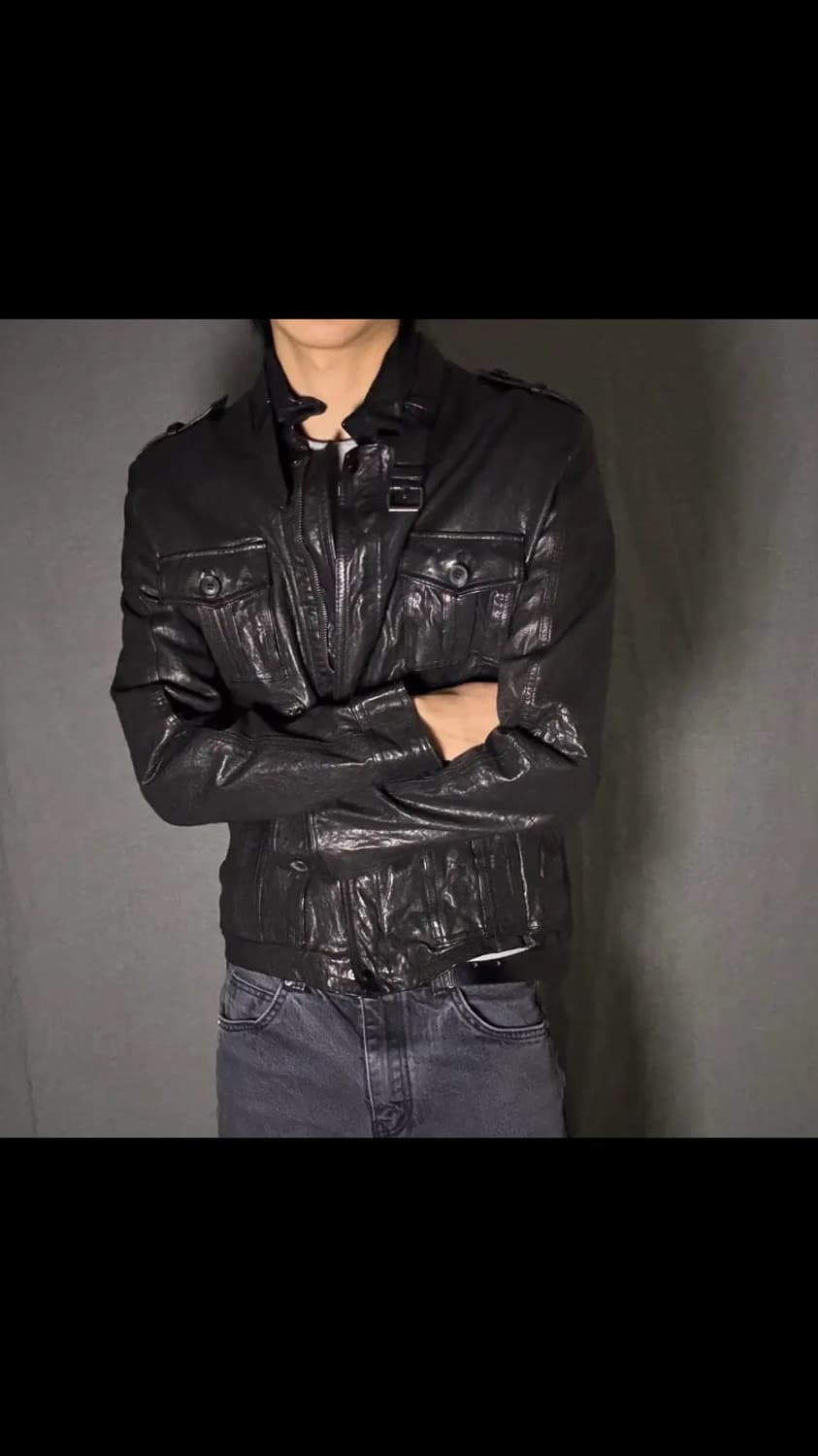 양가죽 디테일 포켓 레더 자켓 상품이미지3