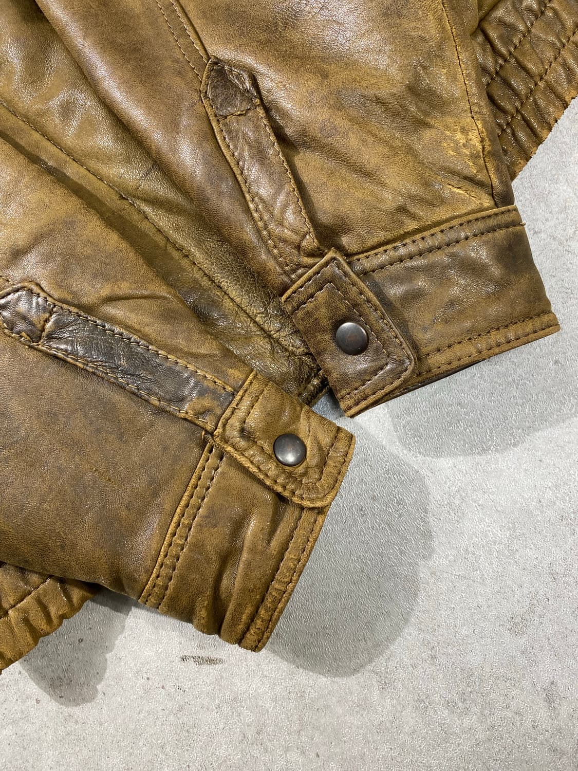 [L] 80s Vintage 브라운 양가죽 레더 봄바자켓 상품이미지4