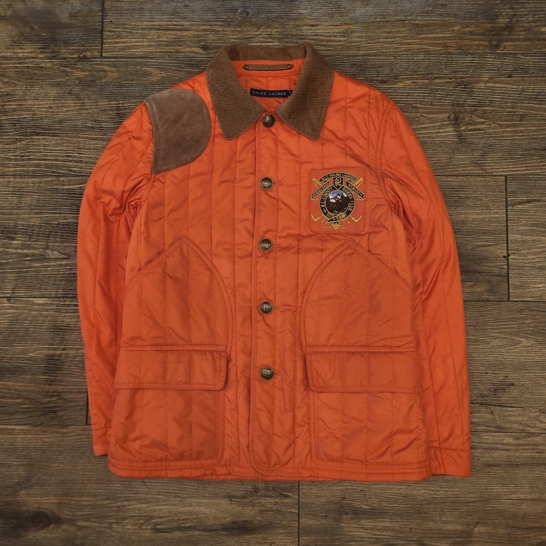 폴로 랄프로렌 퀄팅 자켓 오렌지 M 상품이미지1