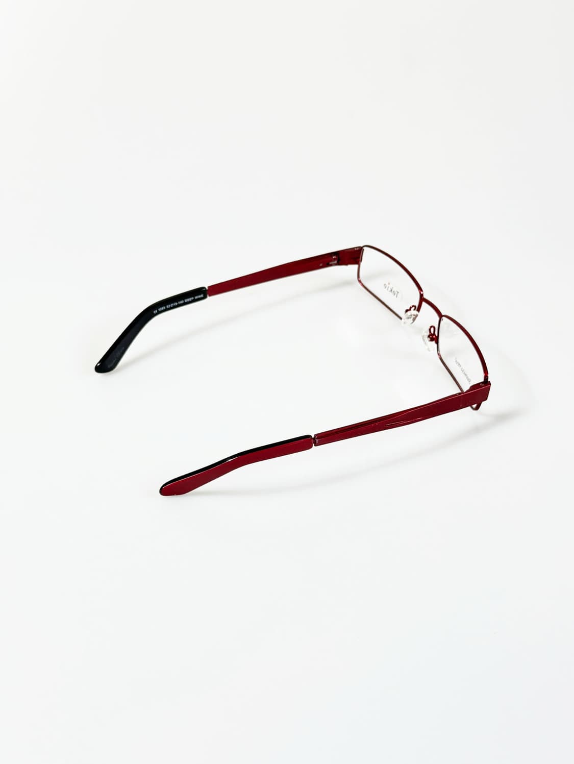 90s TOKIO 딥와인 메탈 슬림 스퀘어 빈티지 안경 상품이미지5
