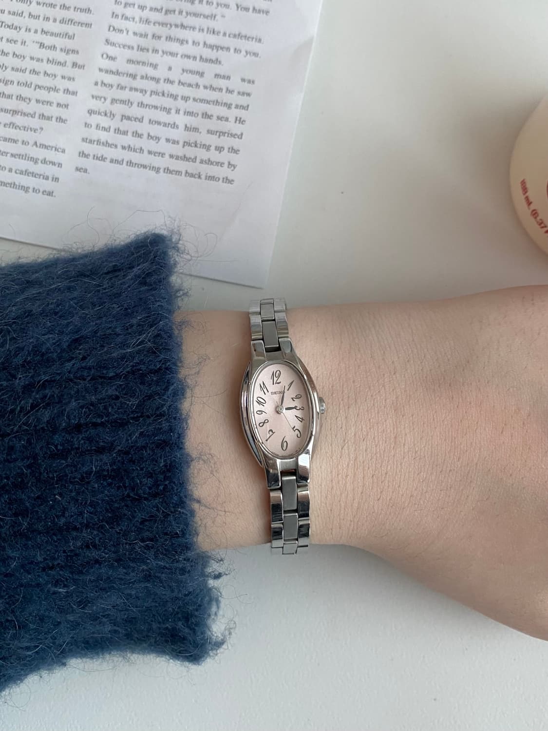 Seiko 세이코 오벌 쿼츠 레이디스 핑크 상품이미지7