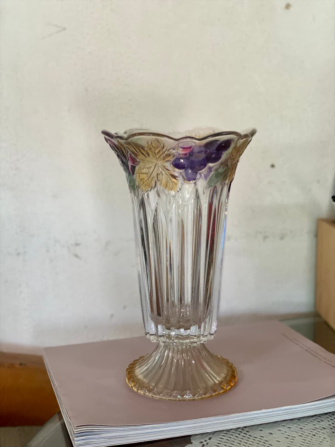 일본 소가글라스 빈티지 화병 유리 꽃병 오브제 상품이미지2