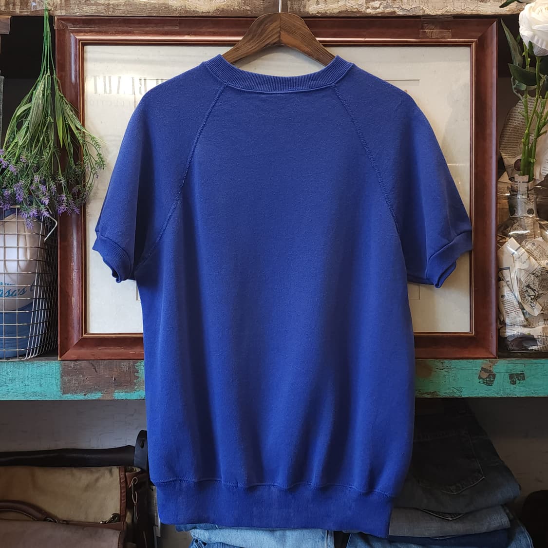 90s Lee 빈티지 반팔 스웻셔츠 블루 링거티 플레인 스웻셔츠 L 상품이미지2