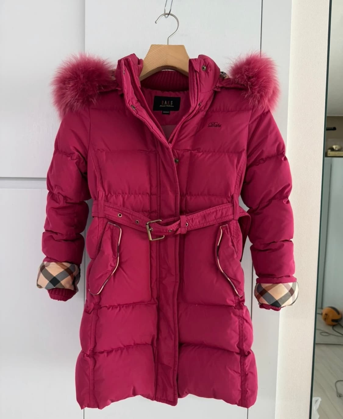 닥스 키즈 여아 핑크 오리털 패딩 150 상품이미지1