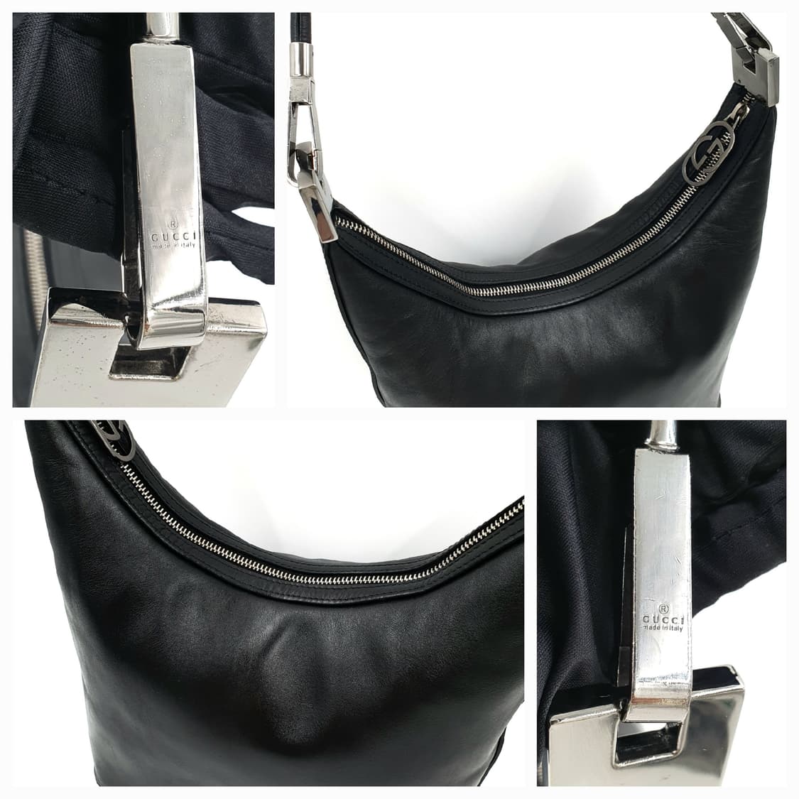구찌 블랙 레더 호보백 숄더백 상품이미지6