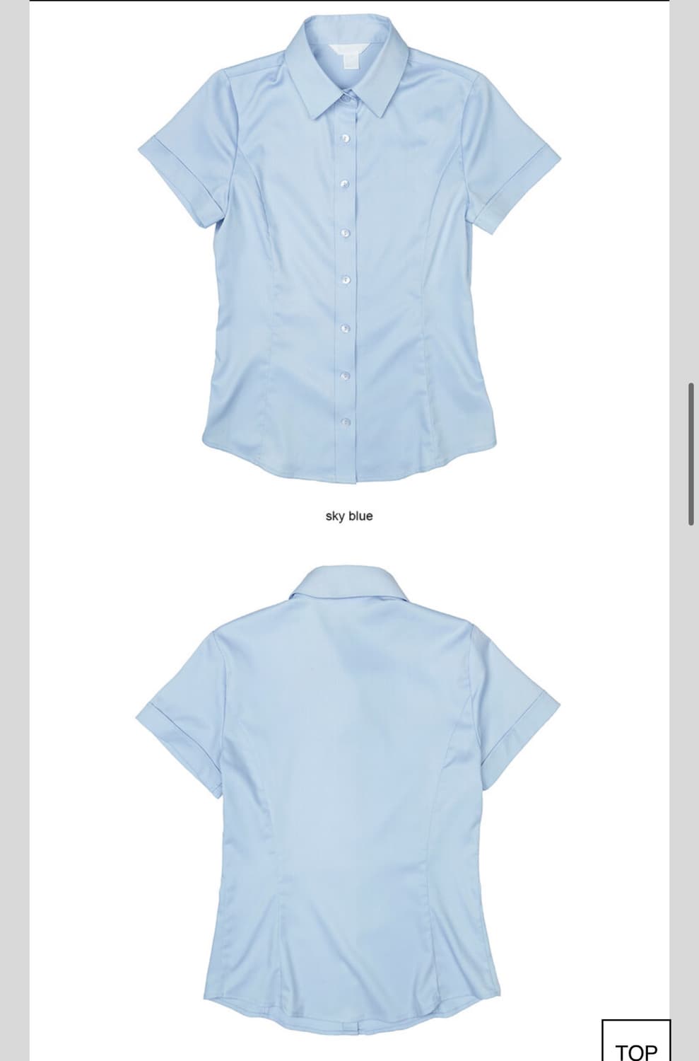 샵페어리 클래식 반팔 셔츠 스카이블루 classic half blouse 상품이미지2