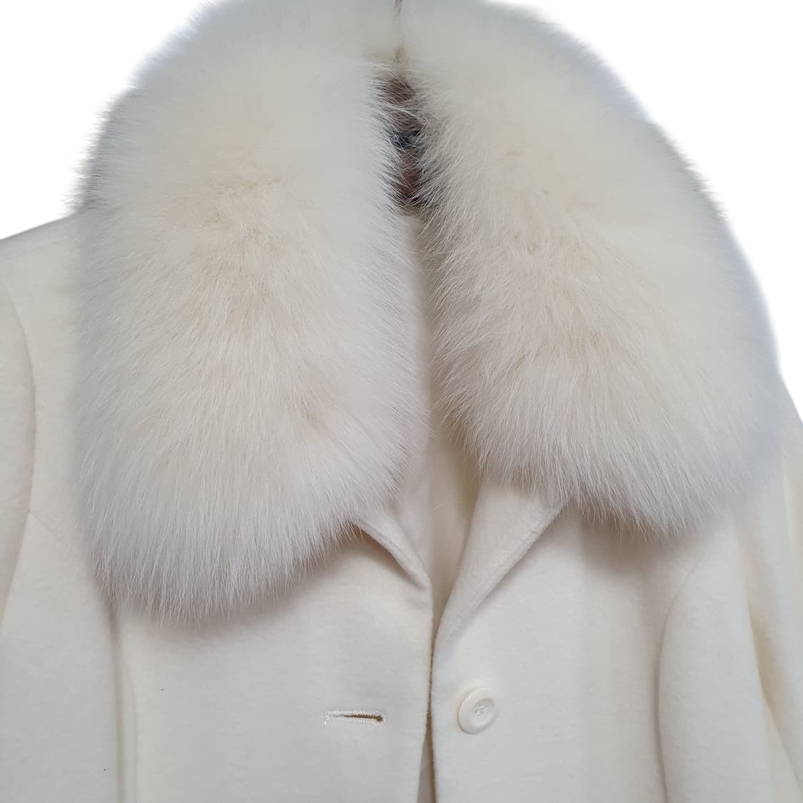 빈티지 아이보리 폭스퍼 앙고라 롱 코트 히메갸루 로걀 핀터깔 상품이미지5