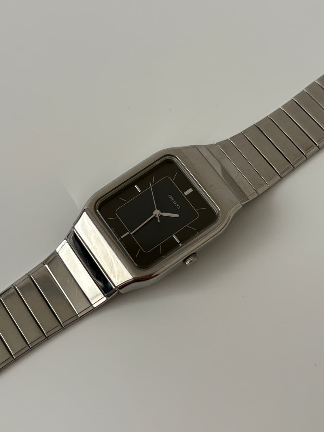 80s black dial silver square quartz 상품이미지4