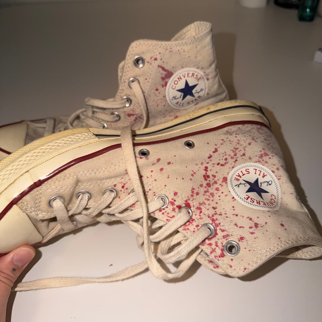 컨버스 척테일러 올스타 하이 페인트 스플래터 아이보리 260 상품이미지5