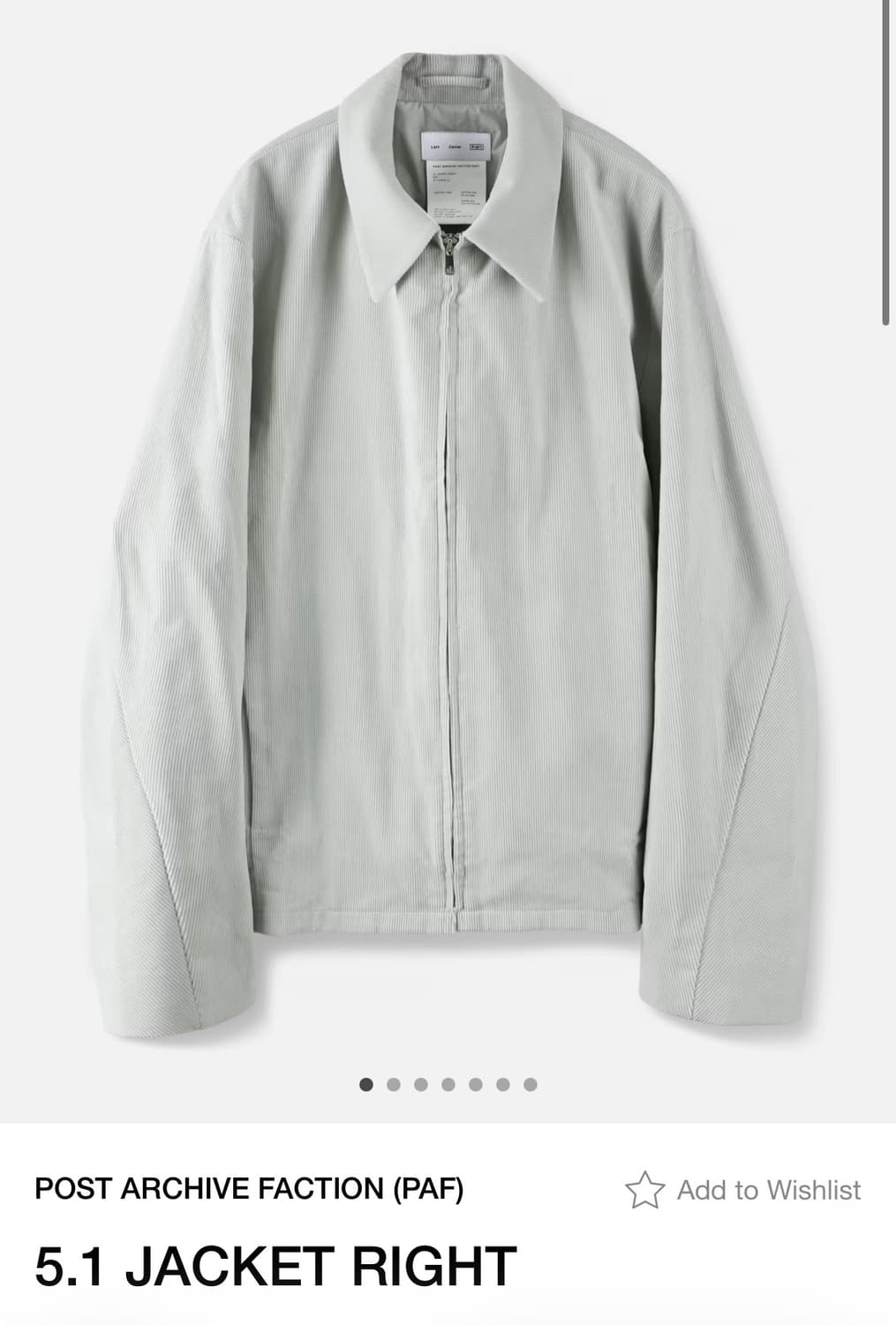 포스트아카이브팩션 paf 5.1 light jacket 라이트자켓 팝니다 상품이미지1