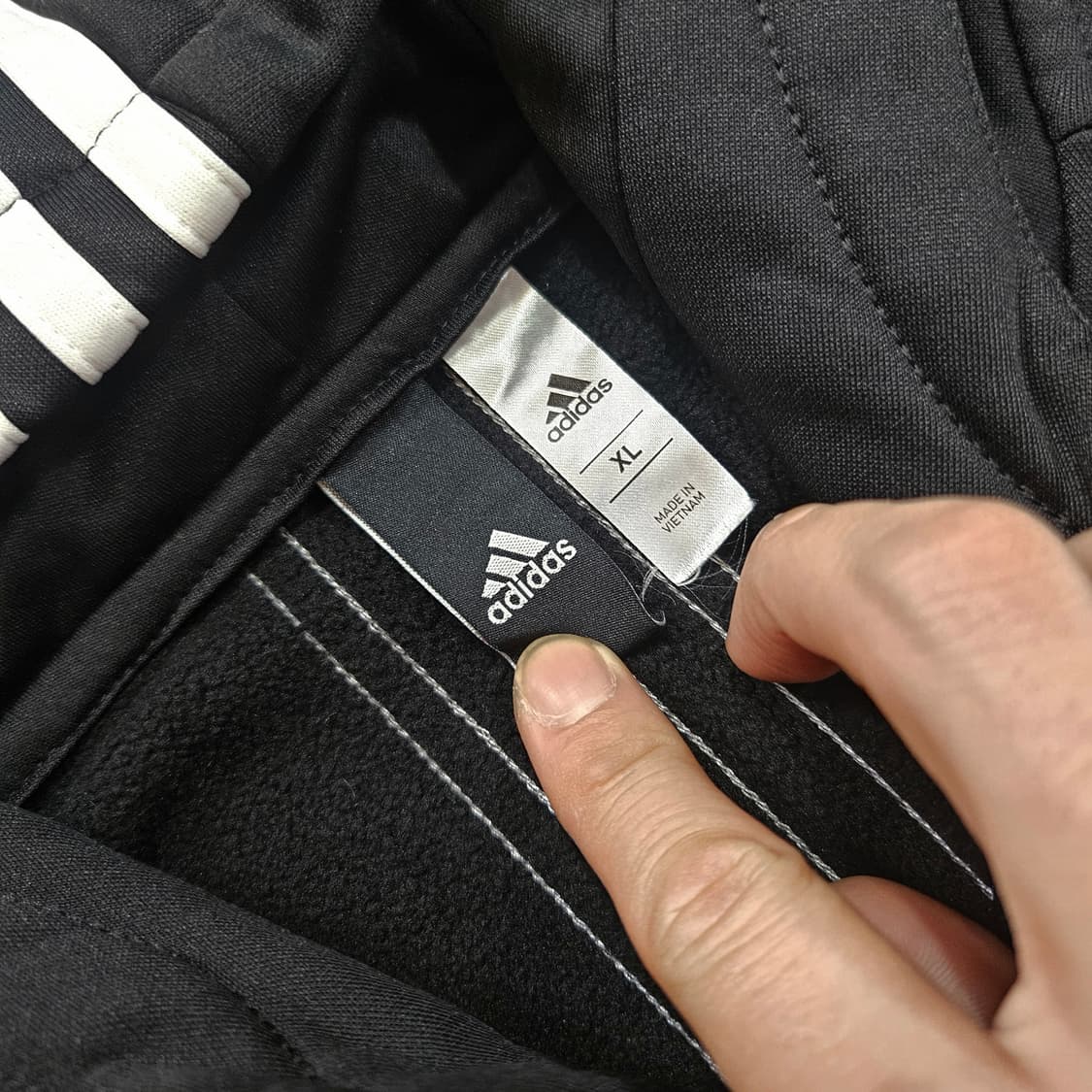 아디다스(Adidas) 삼선 라인 후드 저지 XL size 상품이미지4