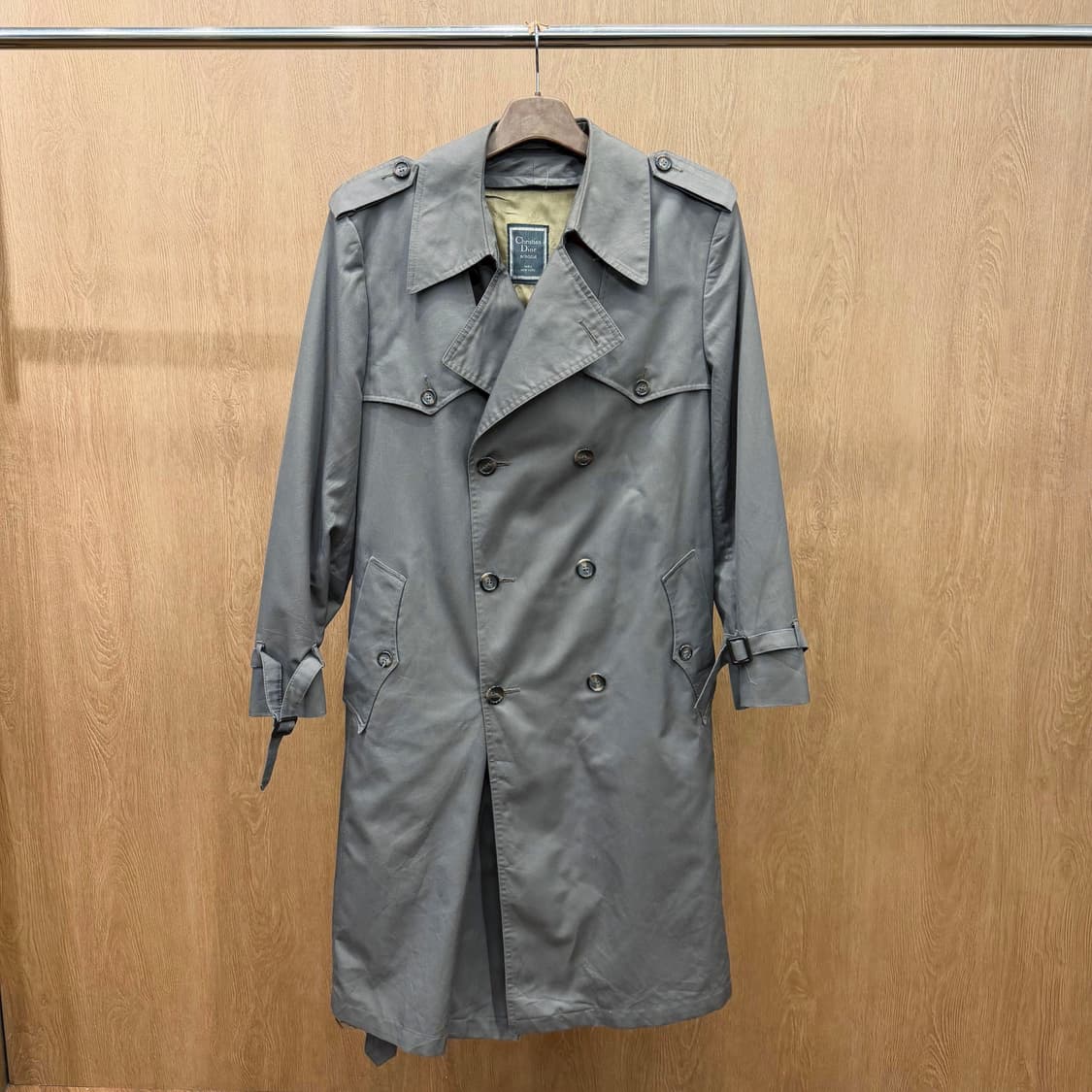 크리스찬 디올 더블 브레스티드 울 트렌치 코트 허리 벨트 디테일 그레이 상품이미지2