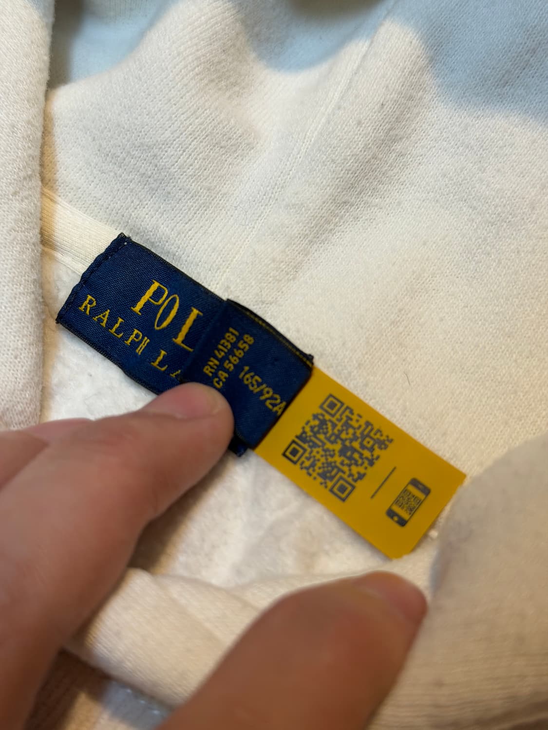 큐알) 폴로 랄프로렌 포니로고 후드티 화이트 상품이미지4