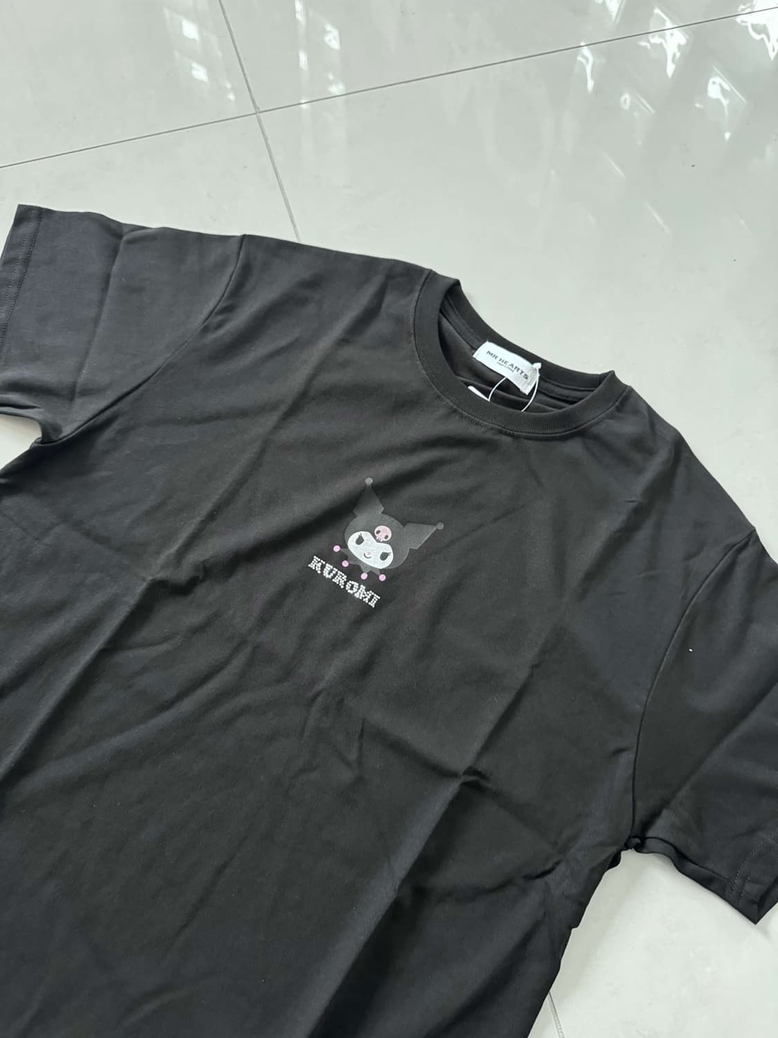 RHINESTONE FORNT PRINT CREW NECK TEE 상품이미지2