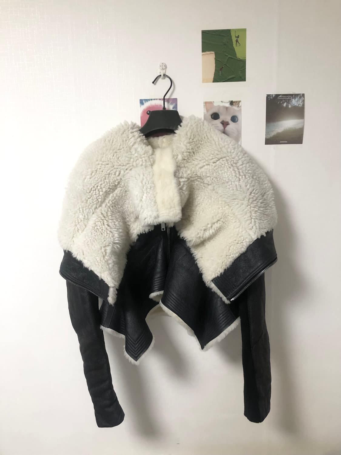 릭오웬스 16FW MASTODON 후디드 시어링 바이커 무스탕 자켓 42 상품이미지6