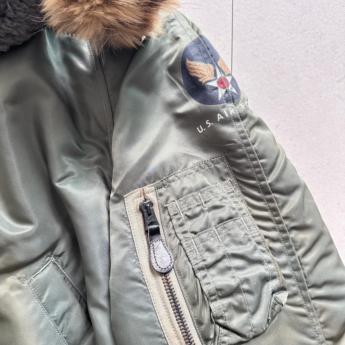 60s 오리지널 N-2B 스카이라인 베트남전 항공점퍼 블랙택 M 상품이미지4