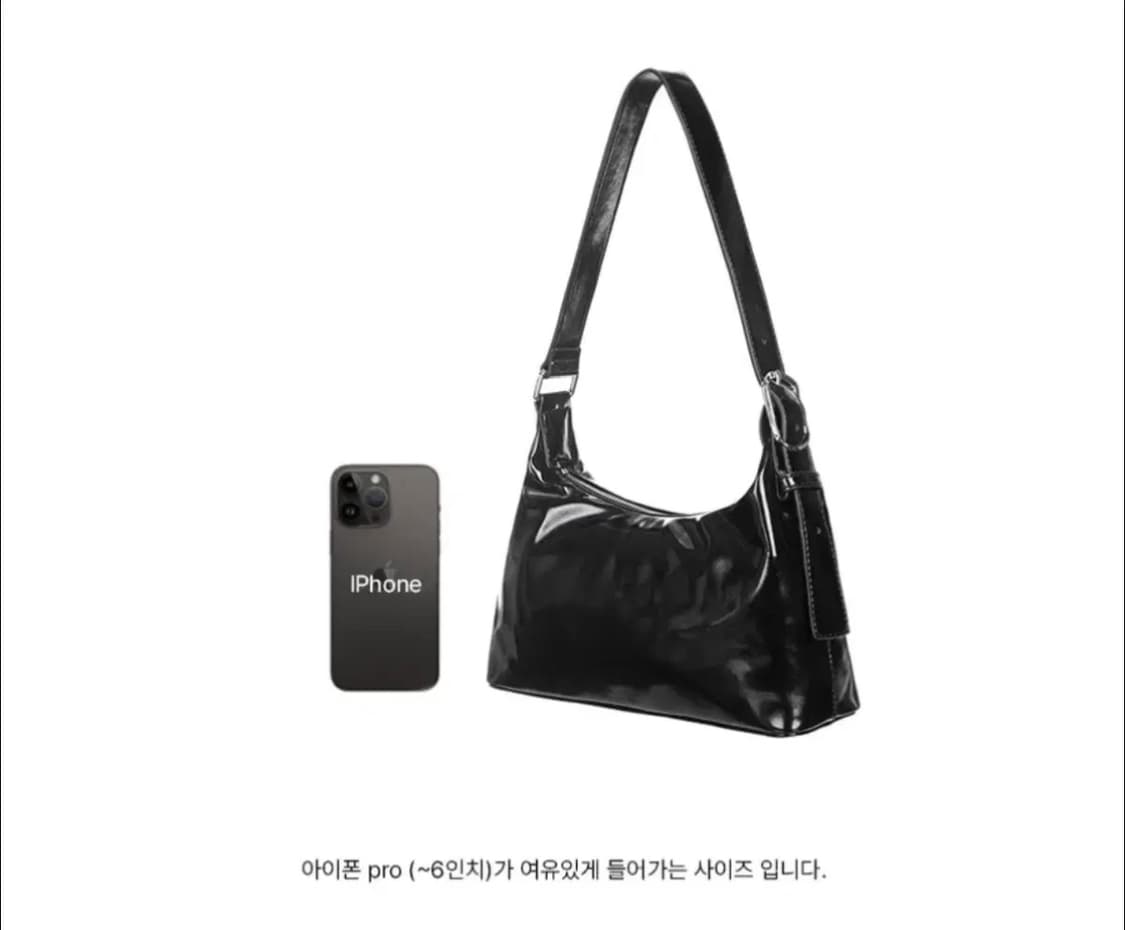 레더리 퓨즈 글로시 컴팩트 숄더백 [BLACK] 상품이미지6