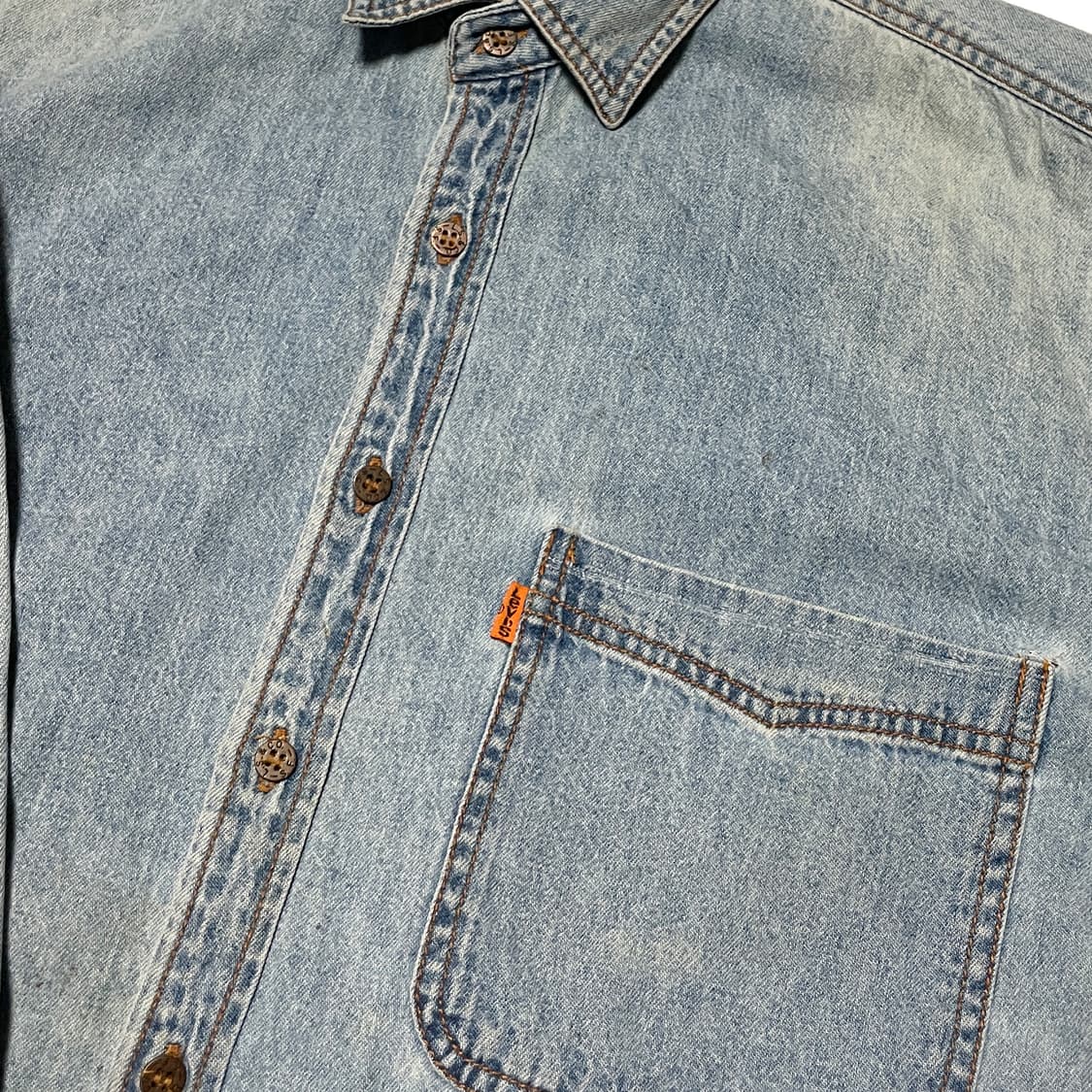 80s 리바이스 빈티지 오렌지탭 데님 셔츠 상품이미지5